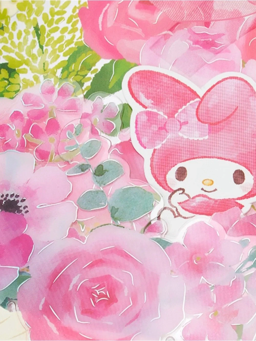 My Melody PopUp Display Any Occasion Greeting Card w For You Floral Design NWT